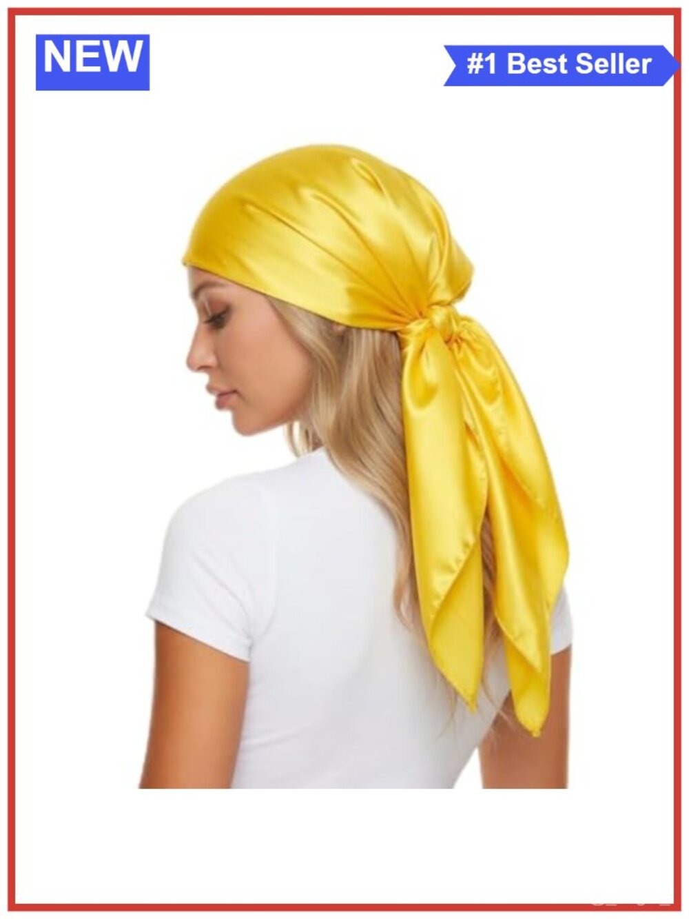 Large 35in Satin Square Scarf Lightweight Neck Hair Wrap Fashion Headscarf